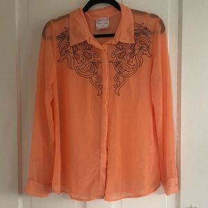 3/$36 Romeo & Juliet Couture Coral Button Down